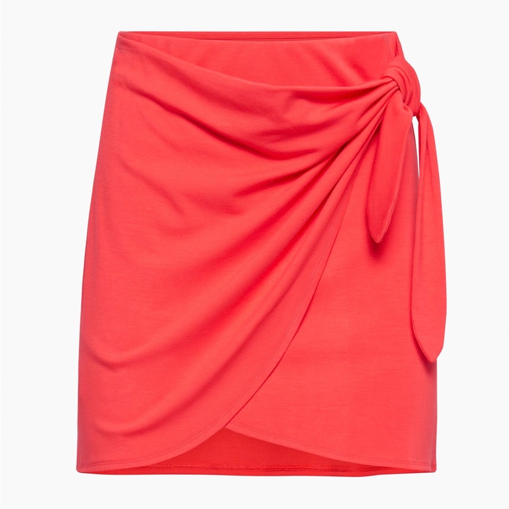 Aritzia Wilfred Saturn Wrap Mini Skirt Maraschino Red
